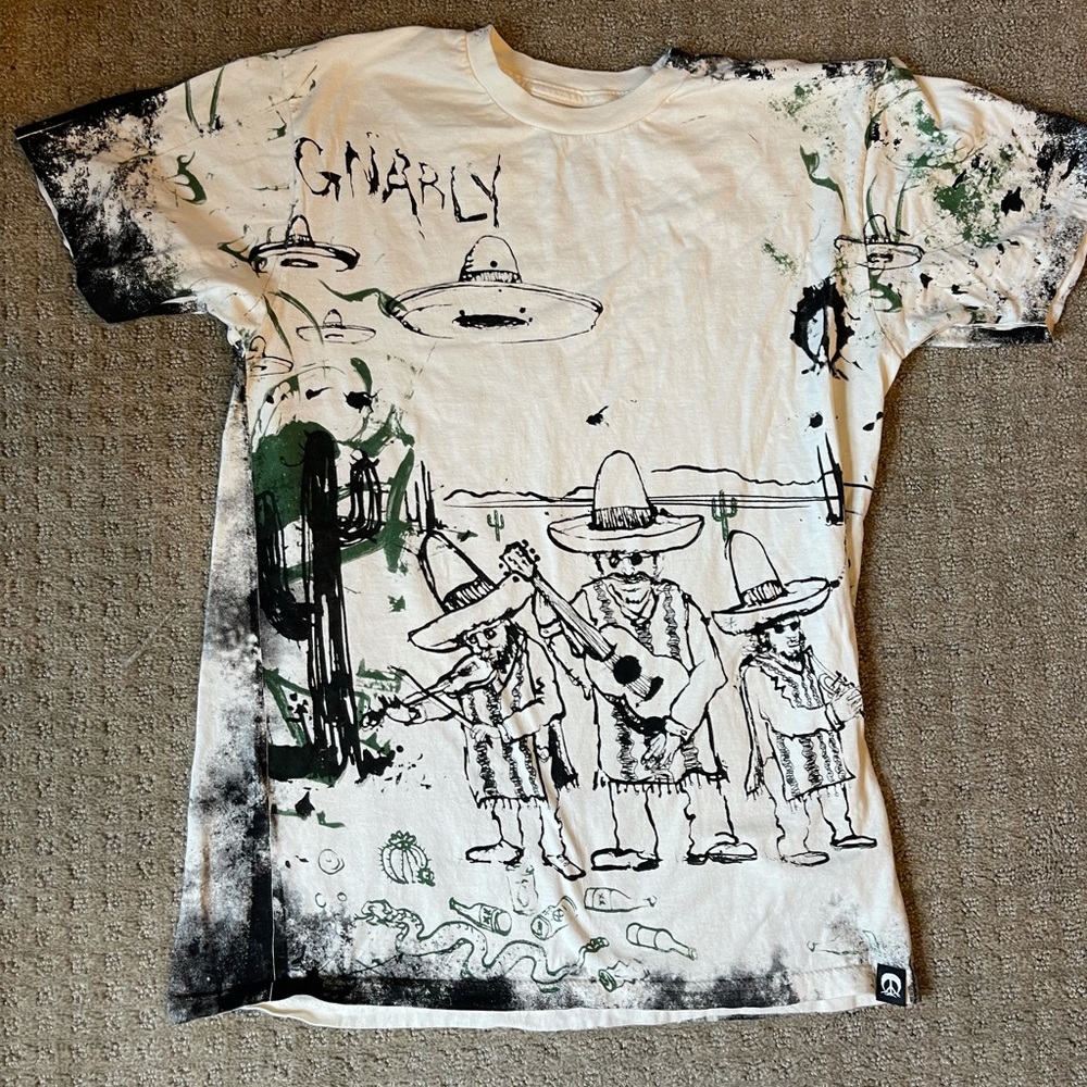 Gnarly Brand Black/White Tie Dye T-shirt
